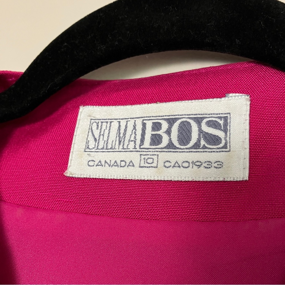 Vintage 80s blazer & Pencil Skirt set Selma Bos Canada pink peplum retro - Picture 13 of 15